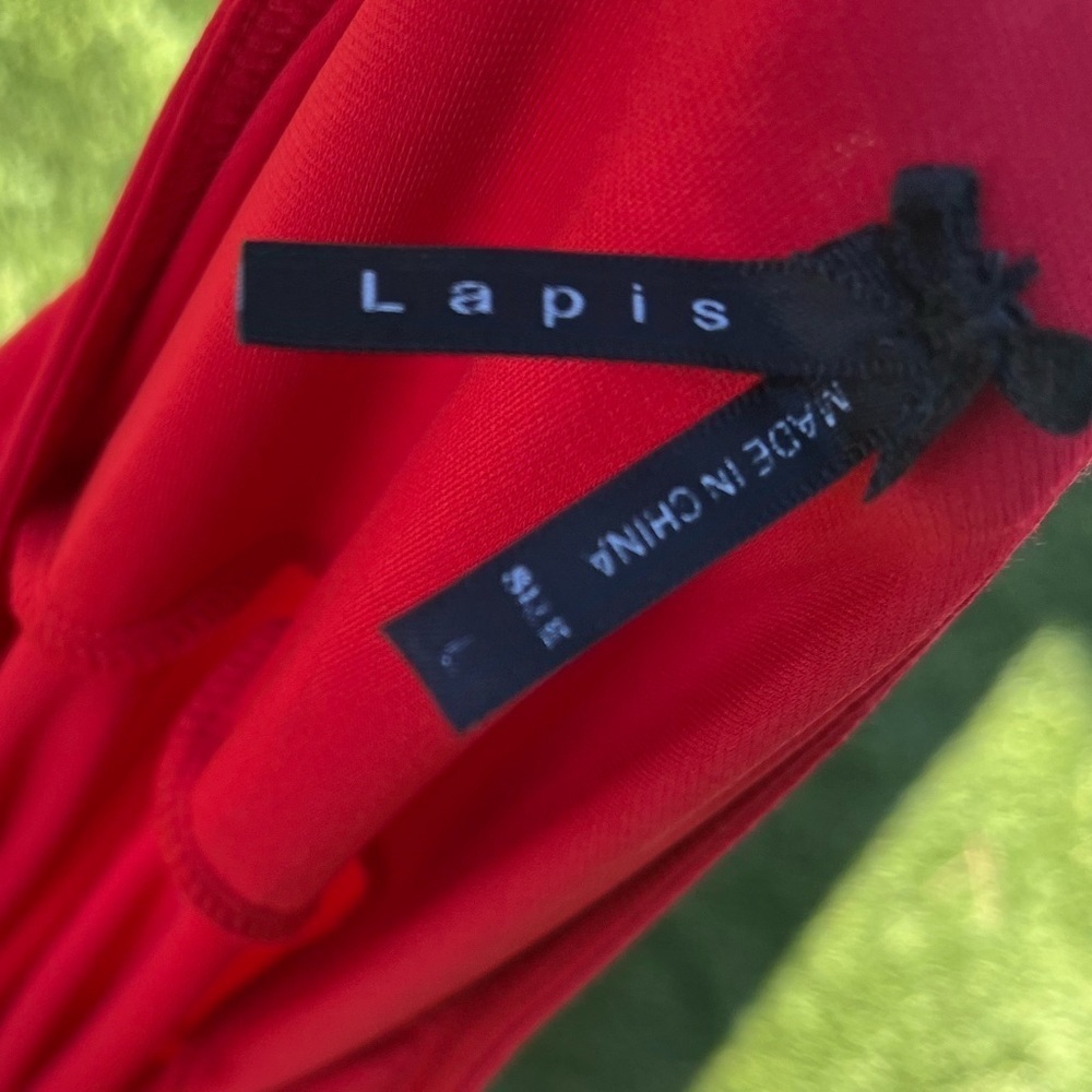 Women’s long polyester and spandex wide tomato red skirt by lapis size large - Picture 4 of 4